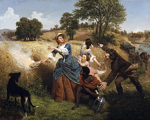 Mrs. Schuyler Burning Her Wheat Fields On The Approach Of The British — Emanuel Gottlieb Leutze