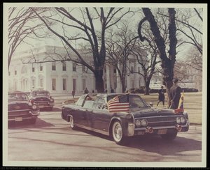 President Kennedy With Venezuelan President Romulo Betancourt In The 1961 Presidential Lincoln Limousine, Washington, D.c., 1963 — Cecil William Stoughton