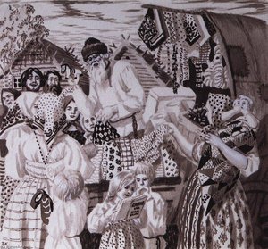 An Illustration For Nikolai Nekrasov's Poem Uncle Yakov — Boris Mikhailovich Kustodiev