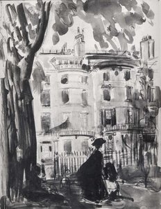 Study For ''bulfinch Houses, Beacon Hill'' — George Benjamin Luks