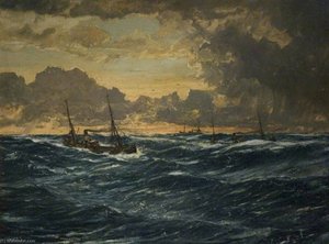 Getting The Fish In Winter Weather, North Atlantic — Claude Muncaster
