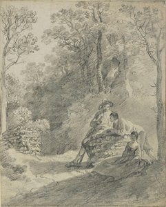 Wooded Landscape With Figures — Imitator Of Thomas Gainsborough Ra, 1727–1788, British