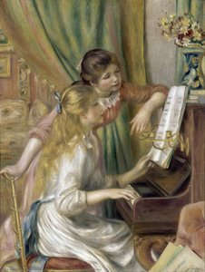 Noored Tüdrukud Klaveri Ees — Pierre-auguste Renoir