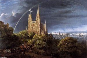 Gothic Cathedral With Imperial Palace — Karl Friedrich Schinkel
