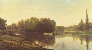Français Les Bords De L'oise Deutsch Ufer Der Oise — Charles-françois Daubigny