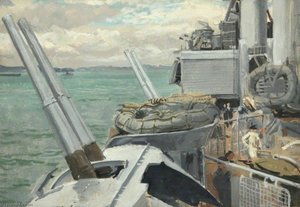 Hms 'mauritius', The 4 Inch Guns — Stephen Bone