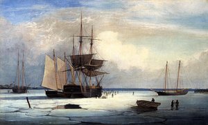 Ships In Ice Off Ten Pound Island — Fitz Henry Lane