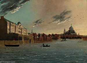 Somerset House And St. Pauls From The Thames — Daniel Turner