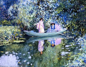 Grey Day On The River (also Known As Two Ladies In A Boat) — Frederick Carl Frieseke