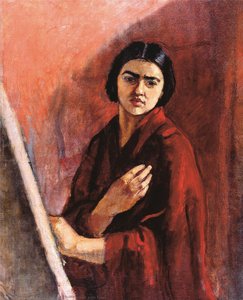 Self-portrait With Easel — Amrita Sher-gil