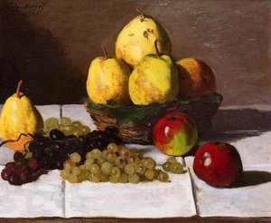 Still Life With Pears And Grapes 1 — Claude Monet