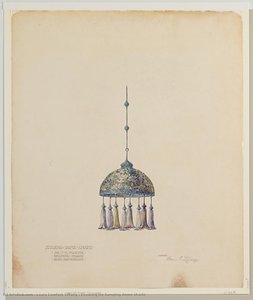 Drawing For Hanging Dome Shade — Louis Comfort Tiffany