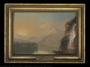 Cascata In Dusky Bay Con Canoa Maori — William Hodges