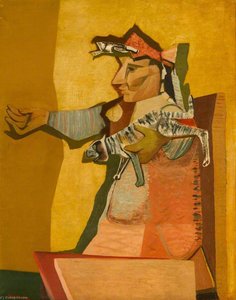 Seated Woman And Cat — Robert Colquhoun