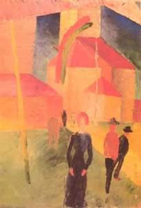 Kirche Mit Flaggen — August Macke