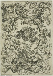 Ornament With Owi Mocked By Day Birds — Martin Schongauer