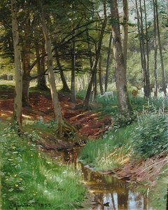 Landscape With Deer — Peder Mørk Mønsted