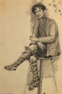 Le Gentilhomme Colonial Assis Sur Une Chaise Et Tenant Une Pipe — Edward Hopper