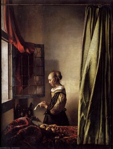 Pigen Der Læser Et Brev Ved Åbent Vindue — Johannes Vermeer