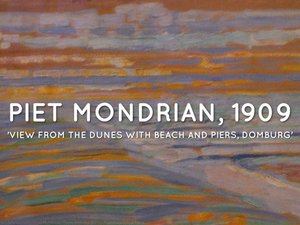 View From The Dunes With Beach And Piers — Piet Mondrian