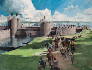 Reconstructed View Of The Tower Of London, Byward Entrance, 1300 — Ivan Lapper