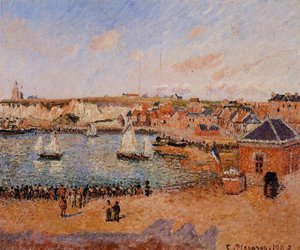 Der Innenhafen Von Dieppe: Nachmittag, Sonne, Niedrigwasser — Camille Pissarro