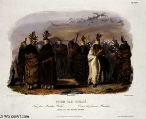 Ptihn-tak-ochata, Dance Of The Mandan Women — Karl Bodmer