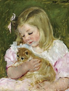 Sara Holding A Cat — Mary Stevenson Cassatt