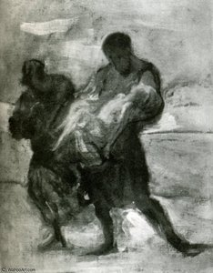 Sauvetage, Huile Sur Toile Rescue, Oil On Fabric — Honoré Daumier