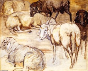 Flock Of Sheep Ii — Franz Marc