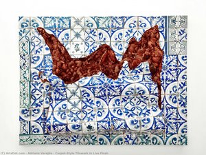 Carpet-style Tilework In Live Flesh — Adriana Varejão