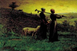 Bringing Home The New Born Lamb — Elliott Daingerfield