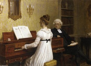 The Piano Lesson — Edmund Blair Leighton
