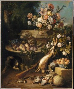 Gibier, Fleurs, Fruits Et Un Chien — Alexandre François Desportes