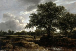 Paesaggio Con Un Villaggio In Lontananza — Jacob Van Ruisdael
