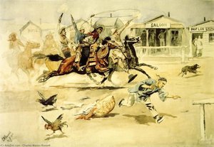 Whooping It Up (also Known As A Quiet Day In Chinook) — Charles Marion Russell