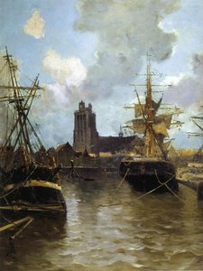 Dordrecht Harbor — Frank Myers Boggs