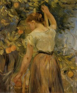 Joven Recogiendo Naranjas — Berthe Morisot
