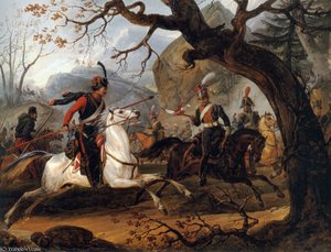 Napoleonic Battle In The Alps — Emile Jean Horace Vernet