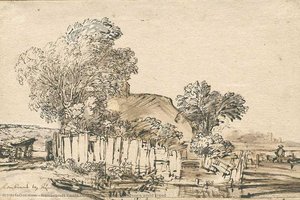 Cottage With Wooden Fence Amid Trees — Rembrandt Peale