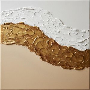 Gilded Horizon: A Sculptural Study In Radiant White And Molten Gold — David Moreau