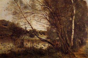 Őri Víz Ville D'avrayban, Két Döntő Faágással — Corot