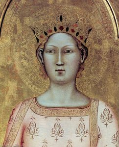 St Catherine Of Alexandria With Donor And Christ Blessing (detail) — Bernardo Daddi