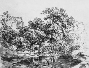 Landscape Sketch With A Lake — Karoly Marko The Elder