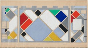 Café Aubette, Strasbourg, France (preliminary Color Scheme For Ceiling And Short Walls Of Ballroom) — Theo Van Doesburg