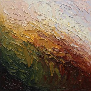 Ethereal Strata Of Ochre And Lavender In A Monumental Impasto Landscape — David Moreau
