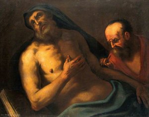 A Man Attended By A Surgeon — Giovanni Battista Langetti