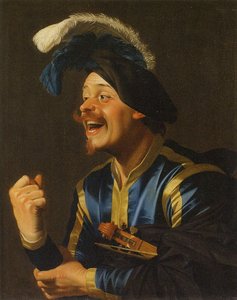 Laughing Musician With A Violin Under His Arm — Gerard Van Honthorst