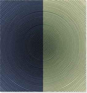 Concentric Echoes Between Midnight Blue And Verdant Silence, A Study In Geometry — Laurent Fabre