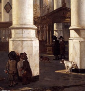 Interior Of The Oude Kerk, Delft (detail) — Emanuel De Witte